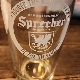 Included adult glass for beer or soft drinks.