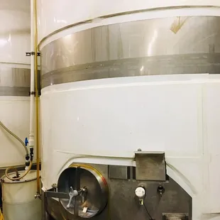 a stainless steel tank