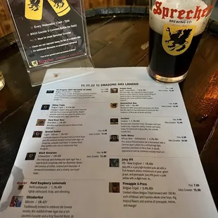 Beer menu 2/21/23