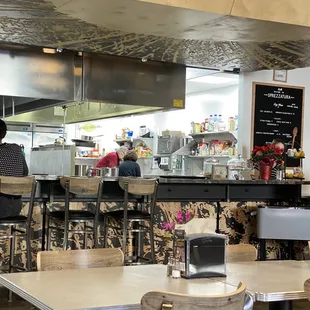 Kitchen and counter area