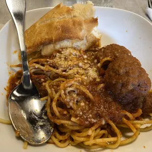 Spaghetti and meatballs