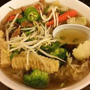Vegan/veggie pho hits the spot. The tremella mushrooms have a medicinal quality  ... this is food for the mind and soul.