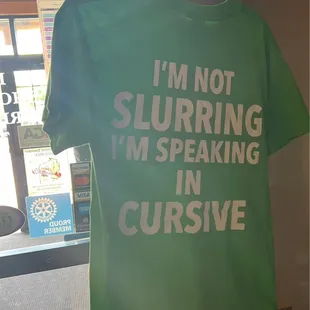 Funny shirt at entry