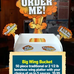 The Big Wings Bucket is great for a party!