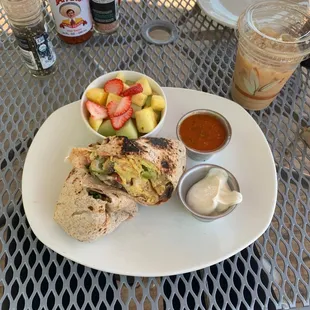 Hero Burrito and side of Fruit