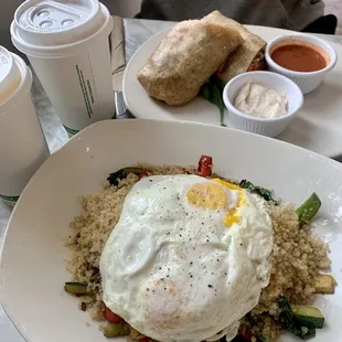 Quinoa bowl (amazing) &amp; burrito
