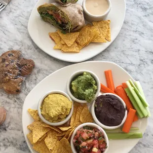 hummus fiesta and falafel wrap