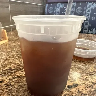 Tea in a soup container