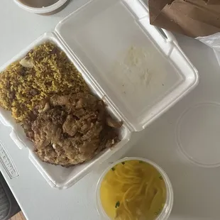 Chicken Egg foo young + chicken soup