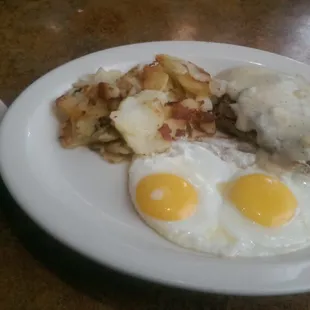 The house made chicken fried steak was cube steak but not the frozen crap, choose your poison.