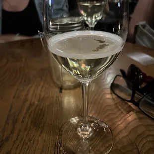 a glass of white wine