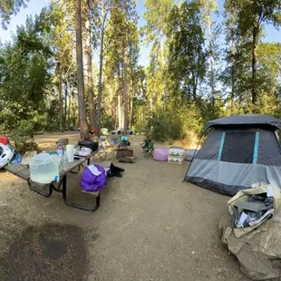 8.1.20- campsite #61. All campsites at Spring Cove need a canopy for shade. Partial shade only. Way too hot without the canopy!