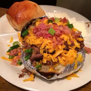 Loaded baked potato with brisket