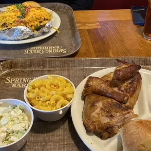 a plate of food on a tray