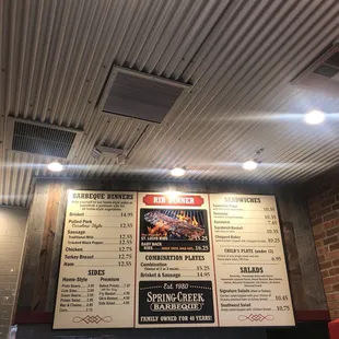 menu and prices