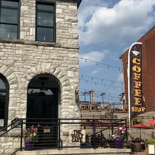 Outside the coffee shop