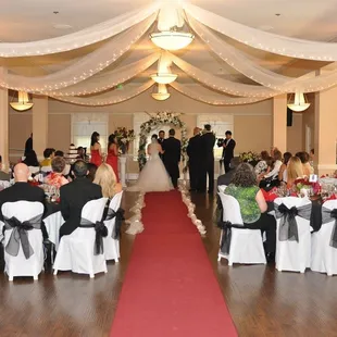 Reception style seating during the ceremony