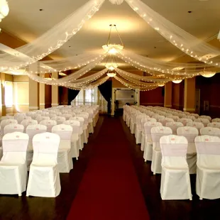 Carnation Hall set up for ceremony - view from front