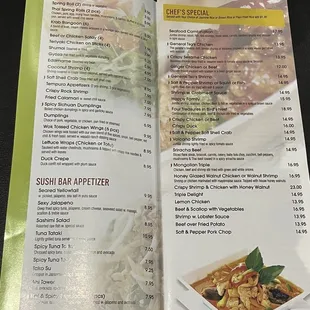 menu