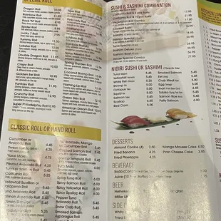 menu