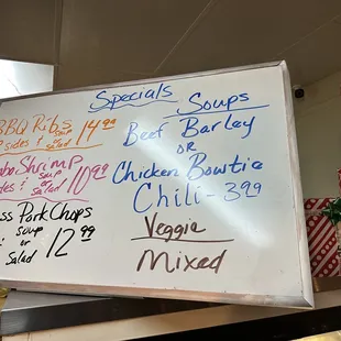 menus and prices