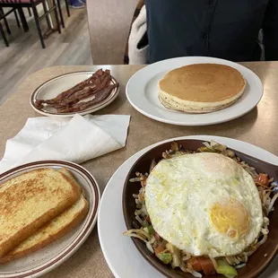 Literally the best toast I&apos;ve ever had at a diner (sourdough) and veggie skillet.