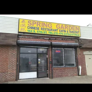 the front of the restaurant