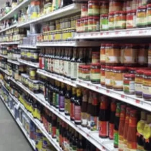 shelves of food and condiments