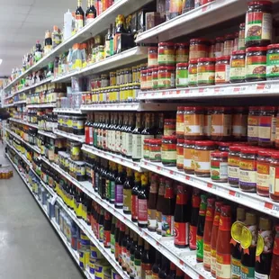 shelves of food and condiments