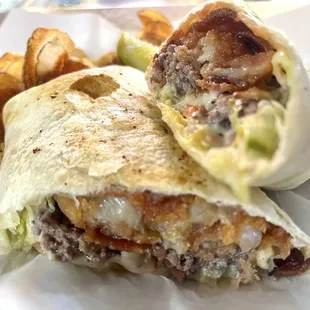 Bbq burger wrap