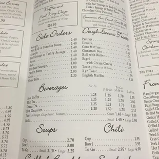 Just part of their menu