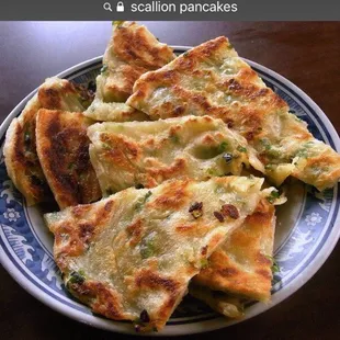 a plate of flatbreads on a table