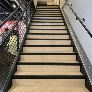 Dining is up these stairs