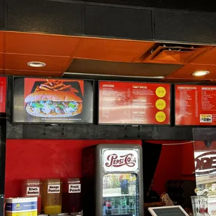 Menu and counter area