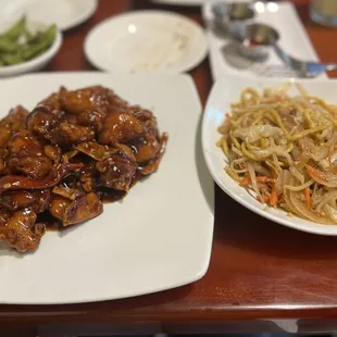 Orange  Chicken and Lo Mein Noodle