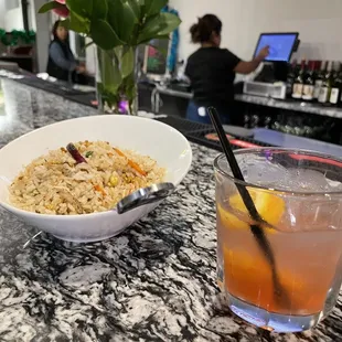 Fried rice and an Old Fashioned