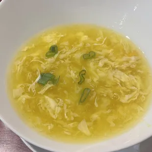 Egg Drop Soup- they include a bit of corn  which adds a pinch of sweetness.