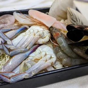 a tray of seafood