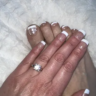 Beautiful French mani and pedi!