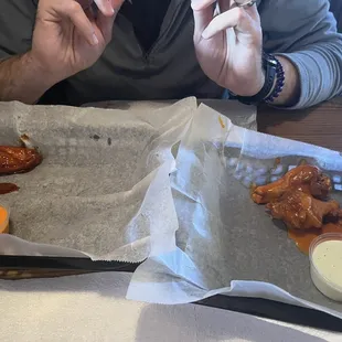 Wings...we got really excited for them: Buffalo and Korean BBQ