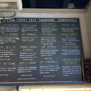 Menu chalkboard