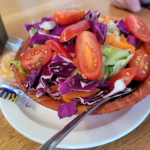 Side salad served with the lemon chicken.