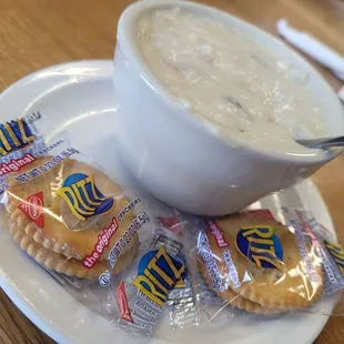 The potato soup had a sour tang.  We sent it back.