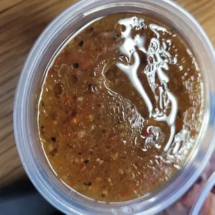 The sundried tomato vinaigrette.  Tangy, savory deliciousness and my new favorite dressing!