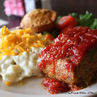 The meatloaf was great, nice and moist!