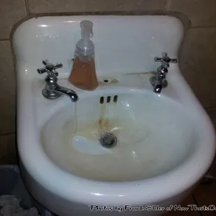 And this would be considered acceptable for your customers? That is the mens restroom sink.