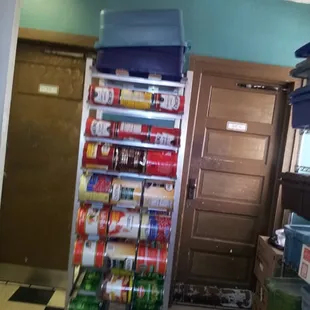 A mountain of canned goods, yikes!