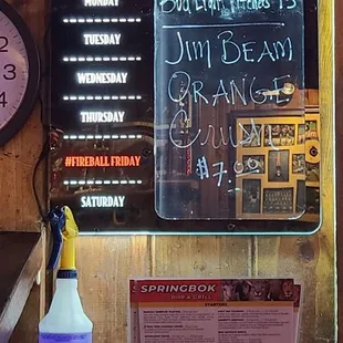 Drink specials board