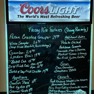 Specials on a Friday night