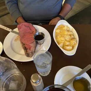 Prime rib and cheese potatoes